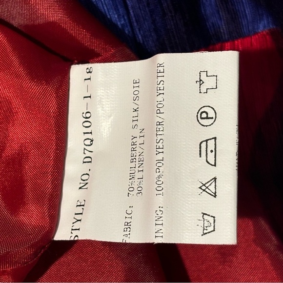 SISSY ME Sz M Skirt Pleated Mulberry Silk Linen Blend Lined Zipper Closure NEW - Picture 9 of 10